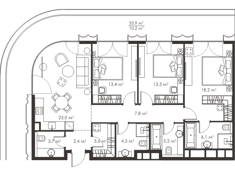 4 ккв (Евро) 111,4 м²