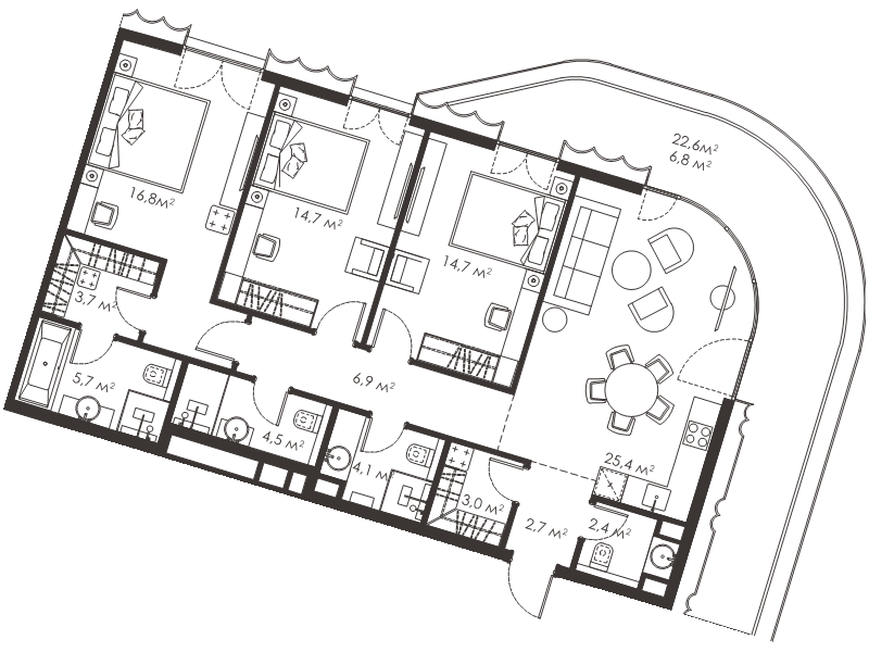 4 ккв (Евро) 111,4 м²