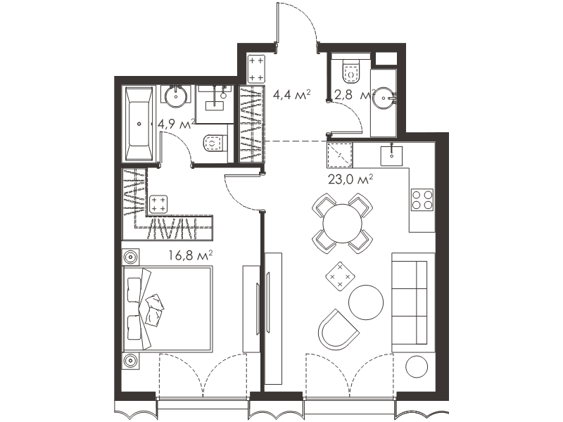 2 ккв (Евро) 51,9 м²