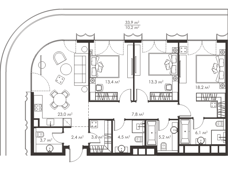 4 ккв (Евро) 111,4 м²