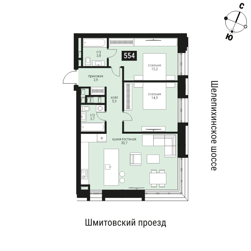 3 ккв (Евро) 78,2 м²