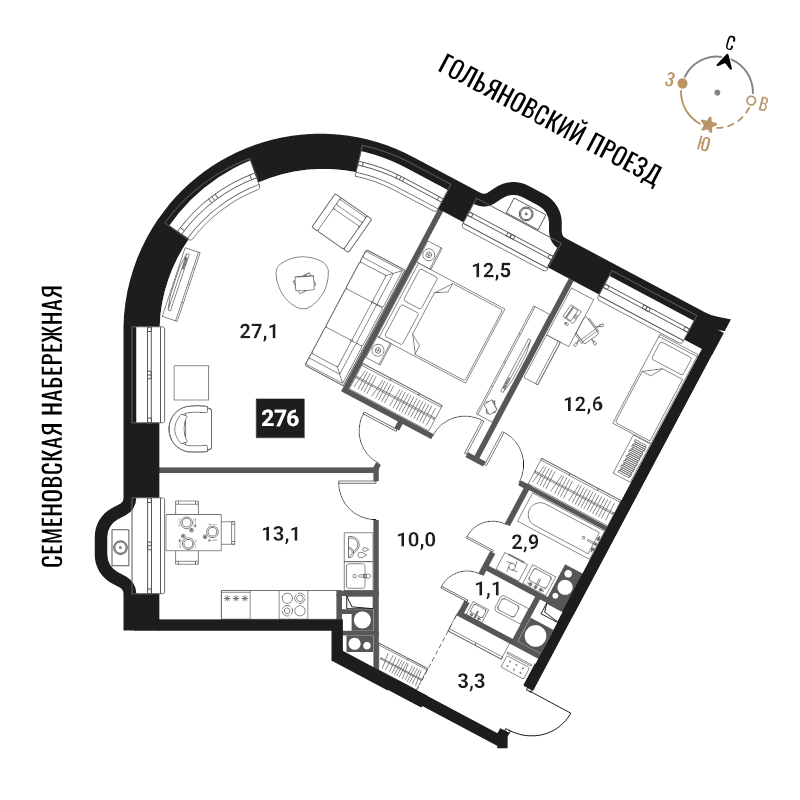 3 ккв 82,6 м²