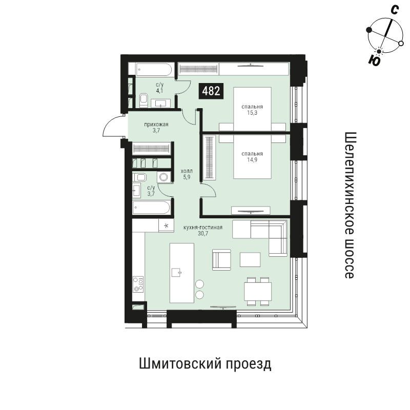 3 ккв (Евро) 78,9 м²