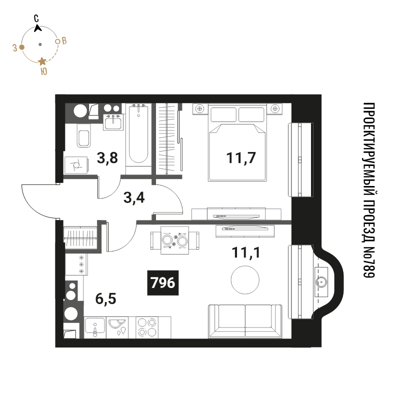 2 ккв (Евро) 36,5 м²