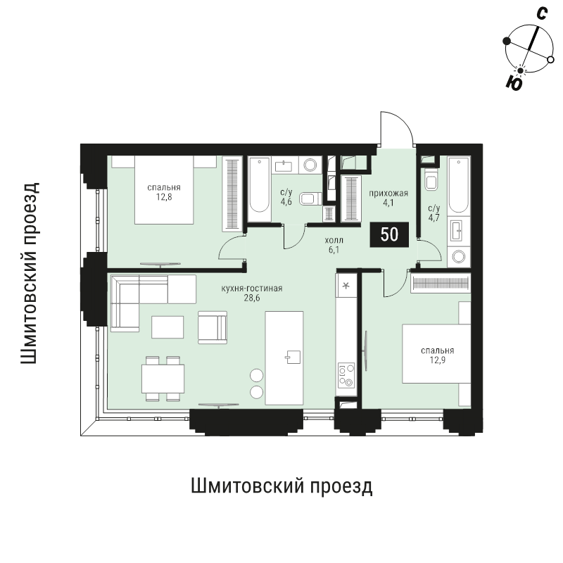 3 ккв (Евро) 76,3 м²