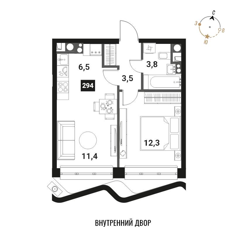 1 ккв 27,3 м²