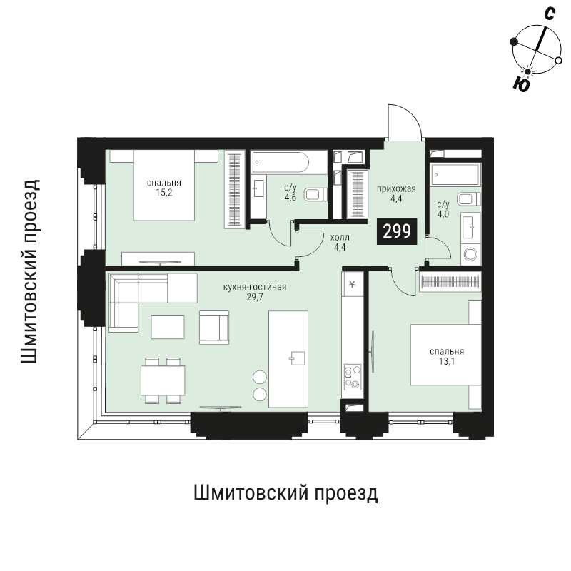 3 ккв (Евро) 75,4 м²