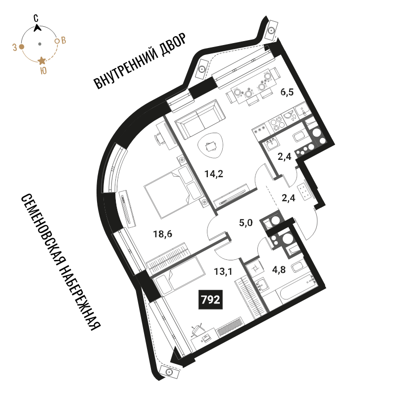 3 ккв (Евро) 67 м²