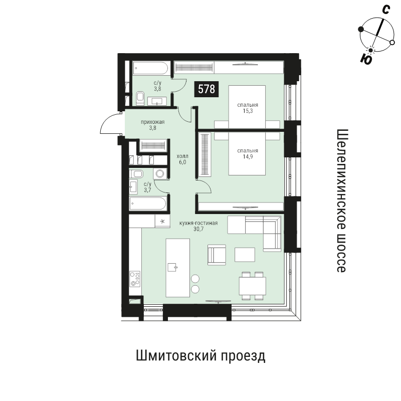 3 ккв (Евро) 78,2 м²