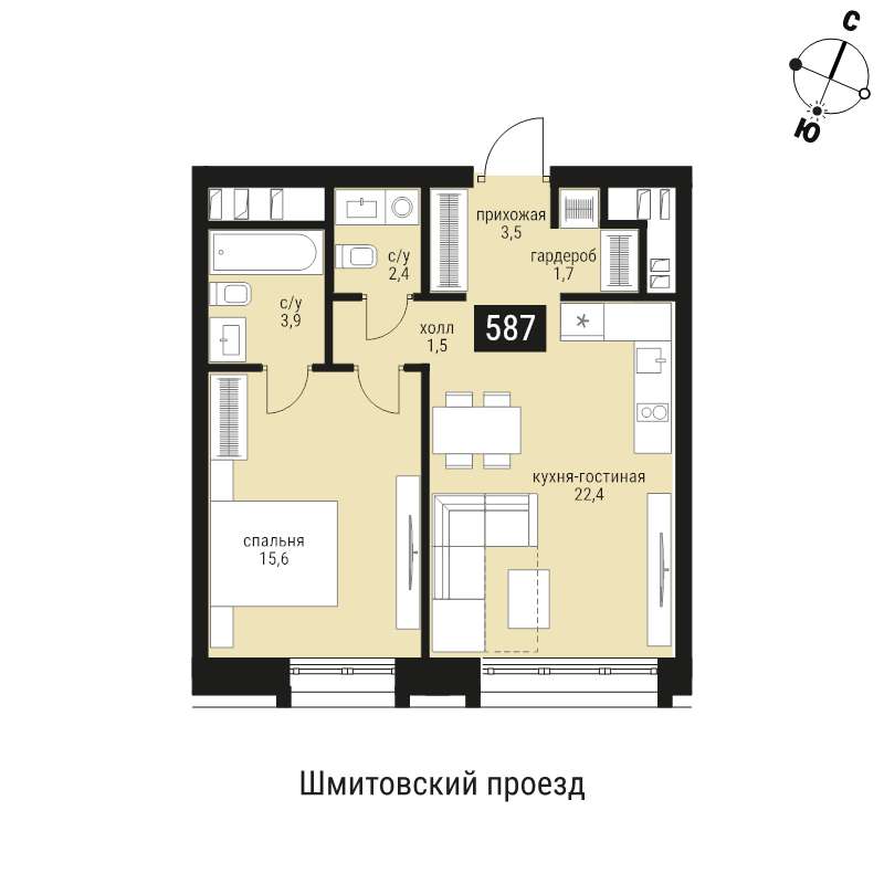 2 ккв (Евро) 51 м²