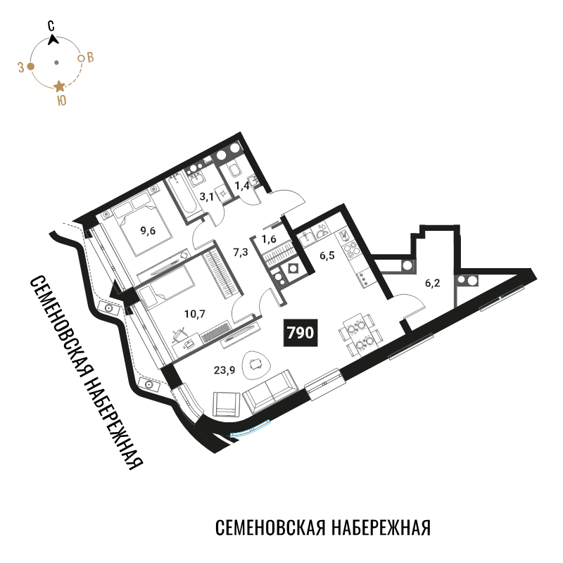 3 ккв (Евро) 70,3 м²