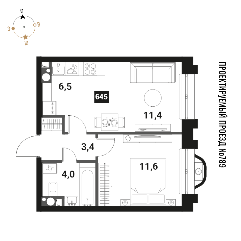 2 ккв (Евро) 36,9 м²