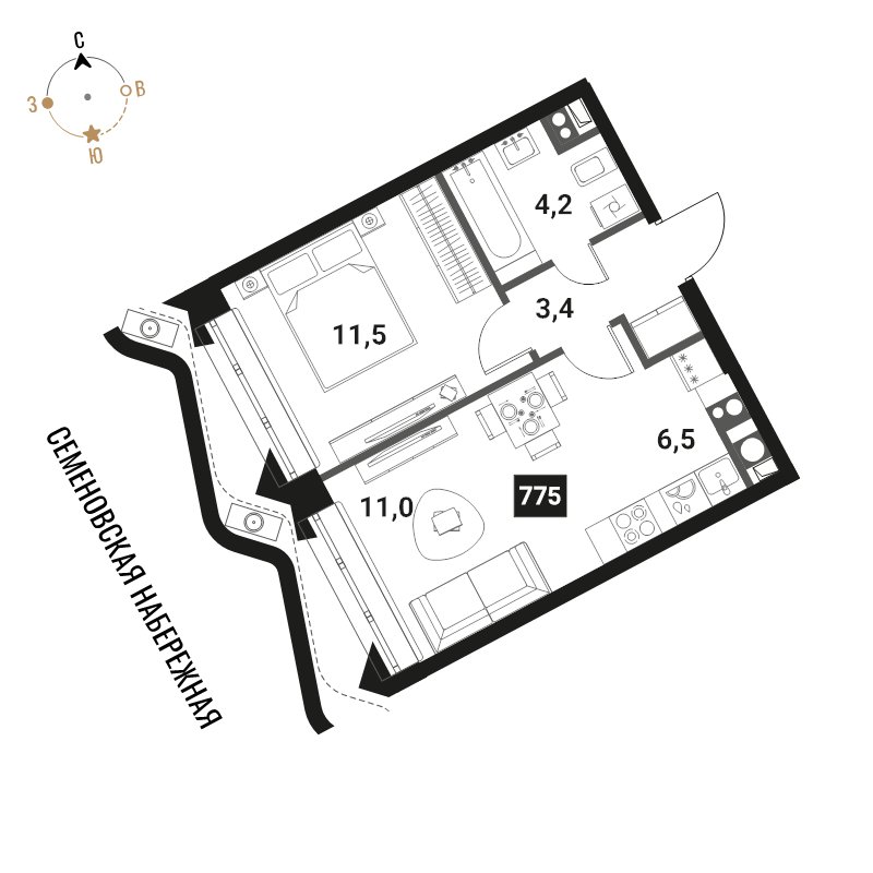 2 ккв (Евро) 36,6 м²