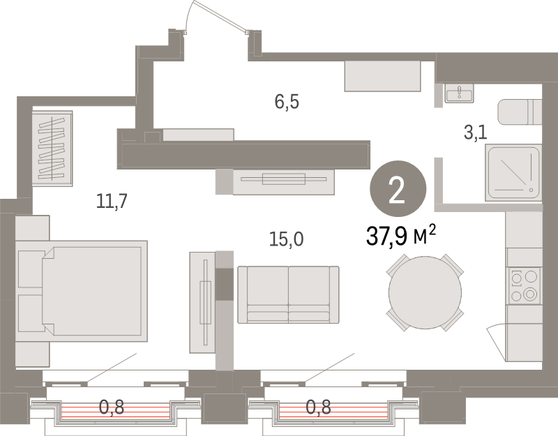 1 ккв 37,9 м²