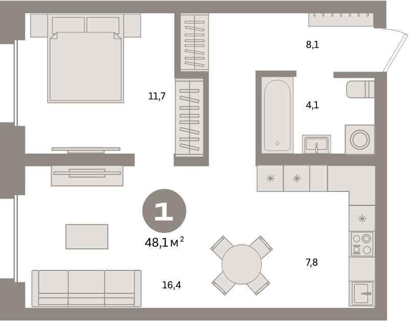 2 ккв (Евро) 48,1 м²