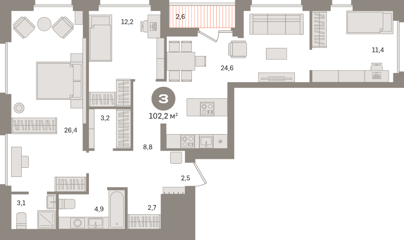 4 ккв (Евро) 102,2 м²