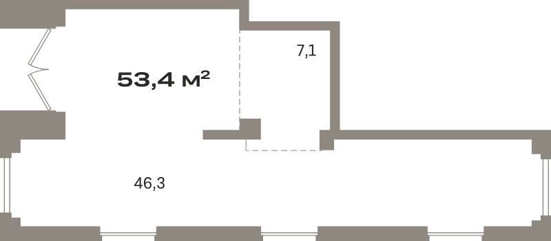 К. пом 53,4 м²