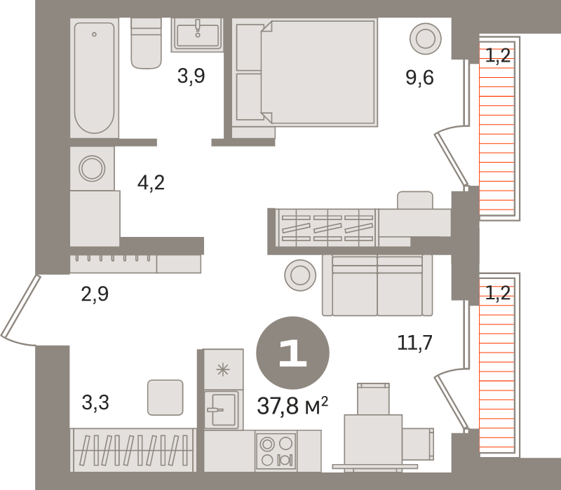 1 ккв 37,8 м²