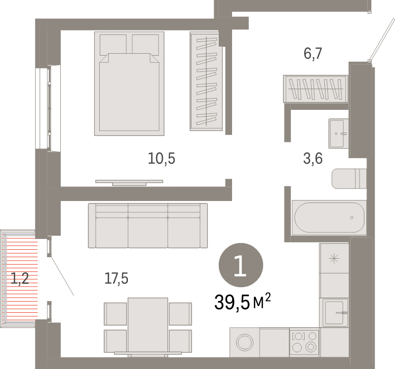 2 ккв (Евро) 39,5 м²