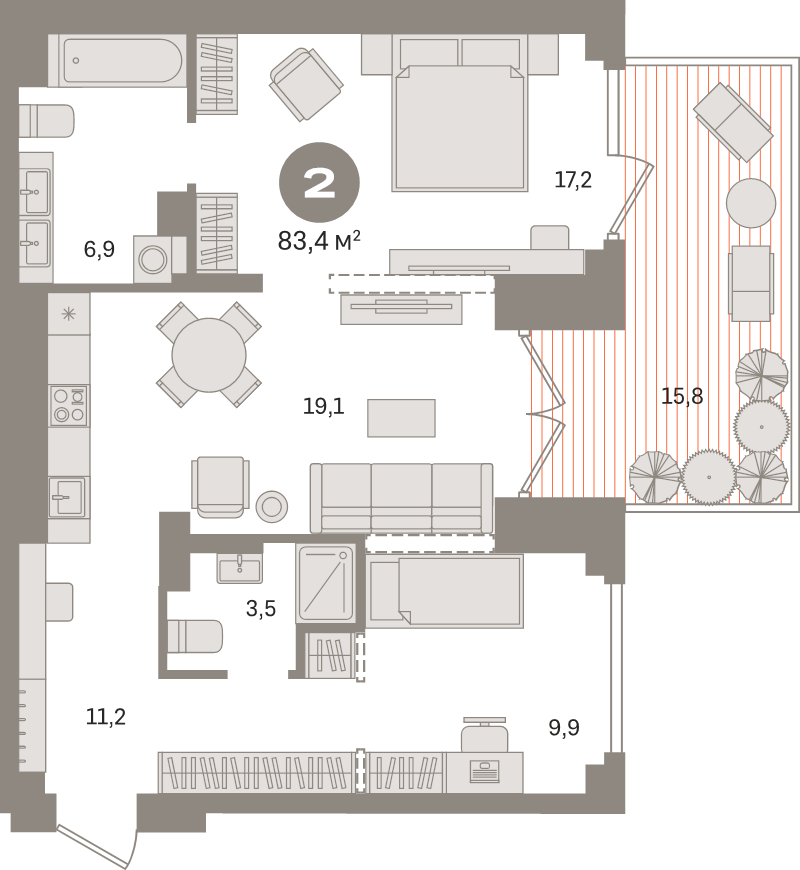 3 ккв (Евро) 83,4 м²