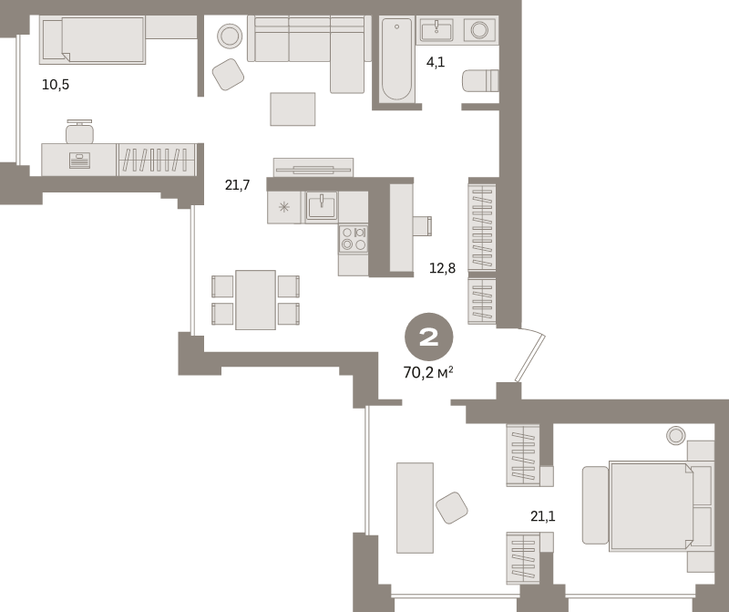 3 ккв (Евро) 70,6 м²