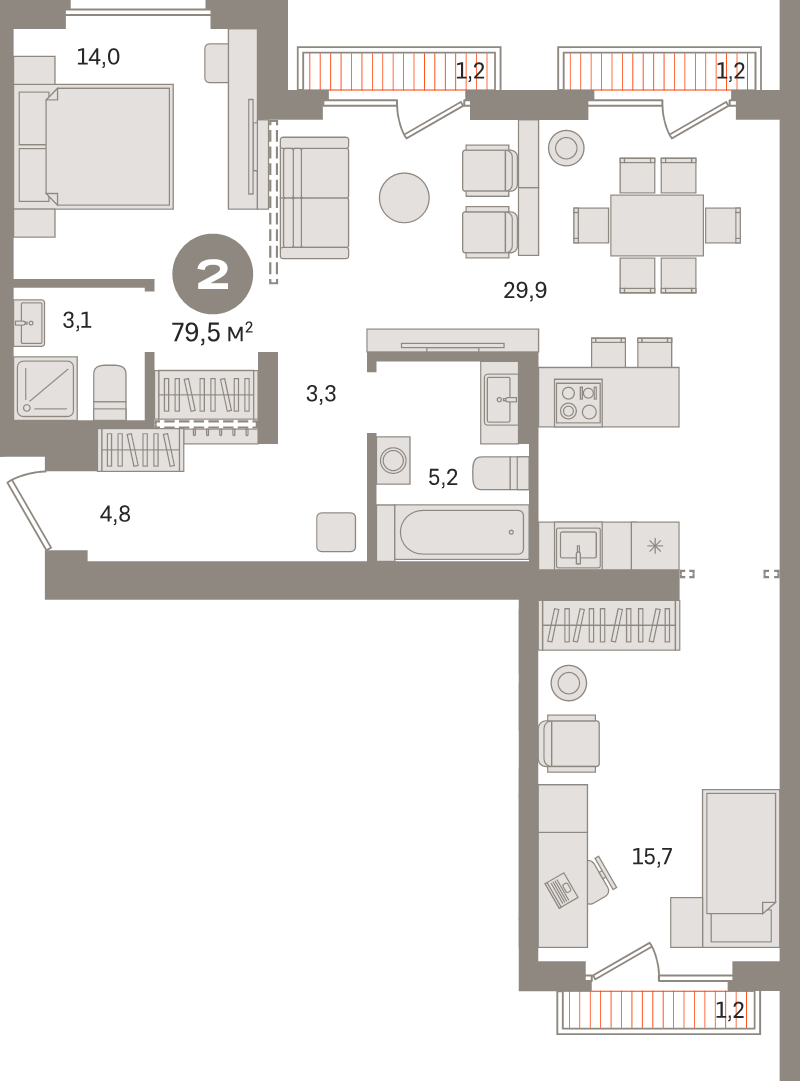 3 ккв (Евро) 79,5 м²