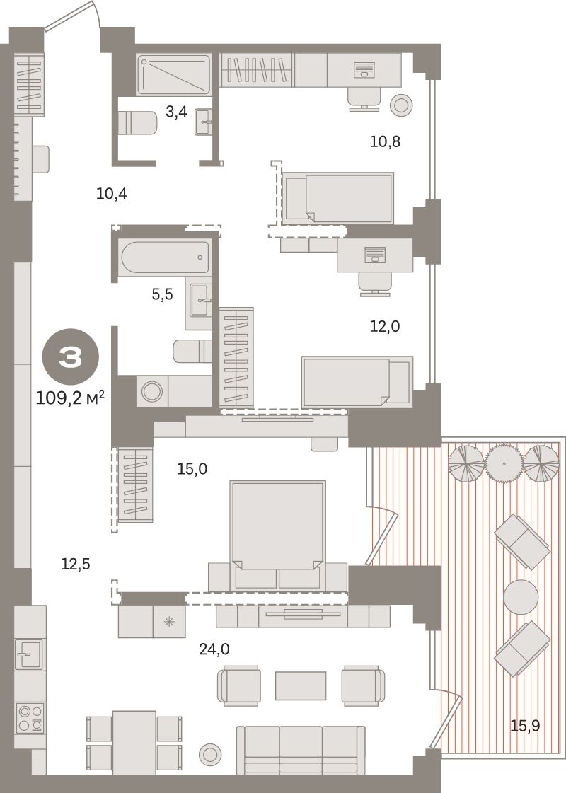 4 ккв (Евро) 109,2 м²
