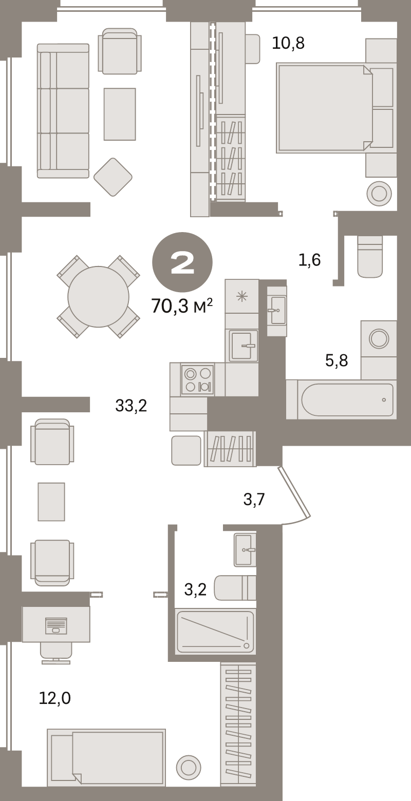 3 ккв (Евро) 70,3 м²