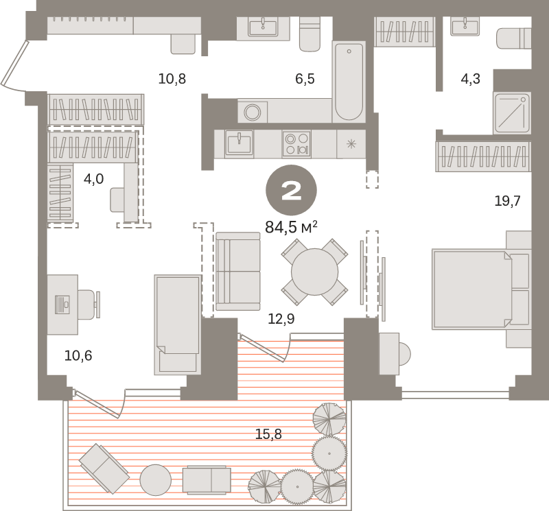 2 ккв 84,5 м²