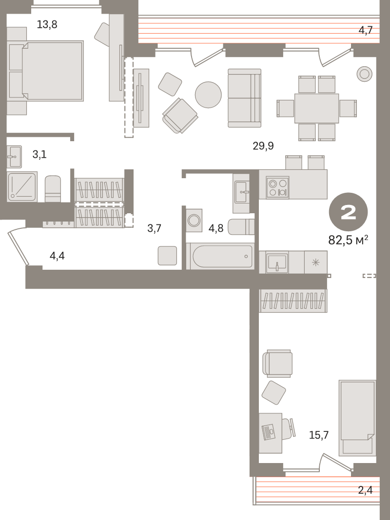 3 ккв (Евро) 82,5 м²