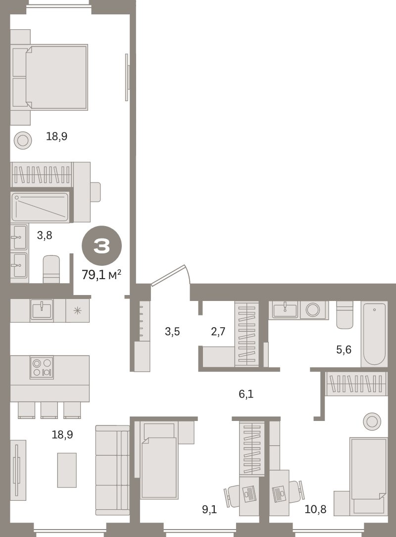 4 ккв (Евро) 79,1 м²