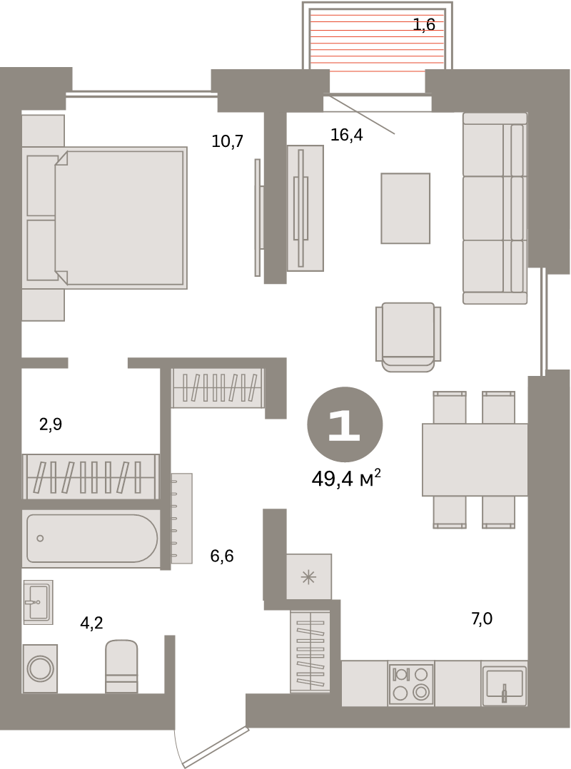 2 ккв (Евро) 49,4 м²