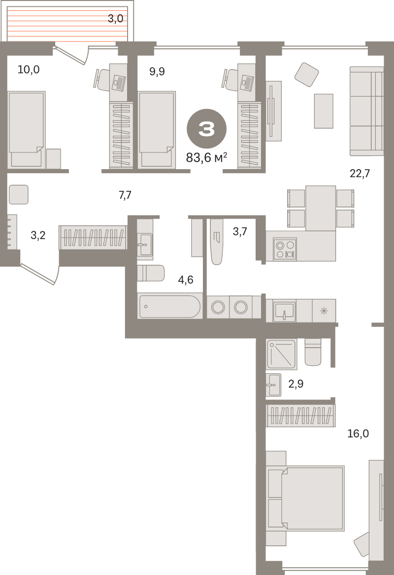 4 ккв (Евро) 83,6 м²