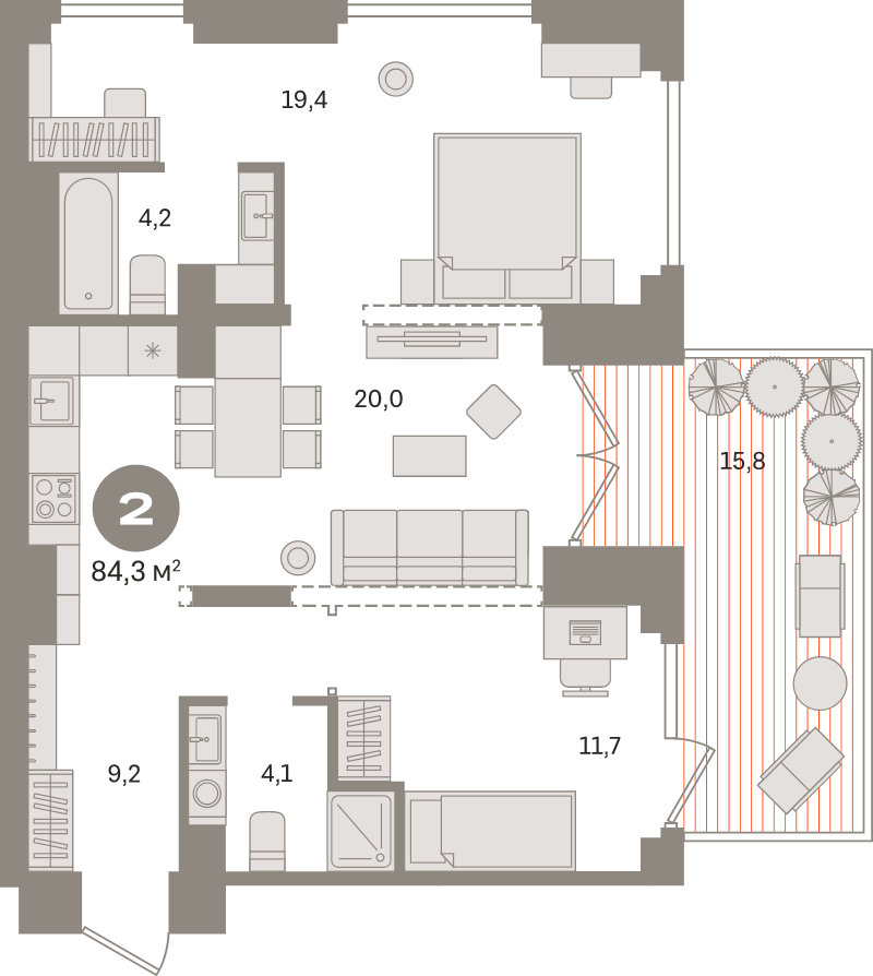 3 ккв (Евро) 84,3 м²