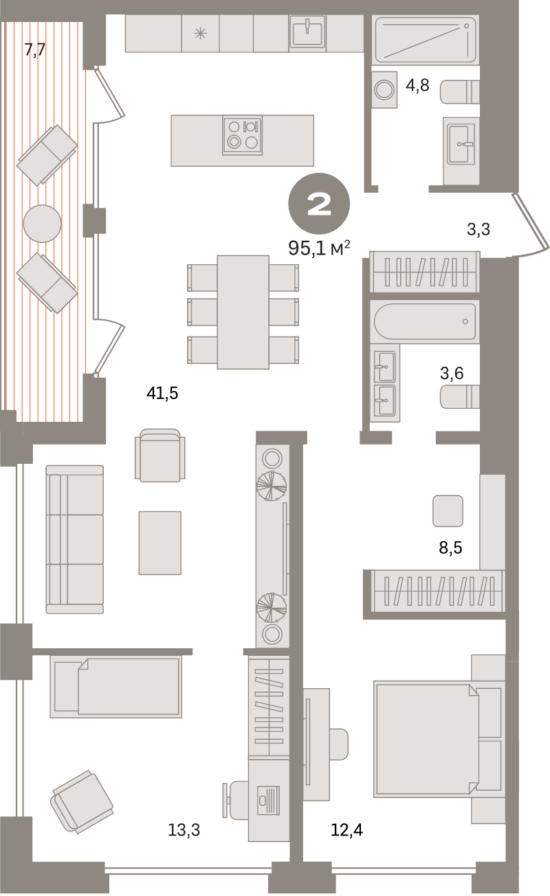 3 ккв (Евро) 95,1 м²