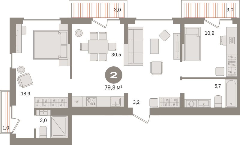 3 ккв (Евро) 79,3 м²