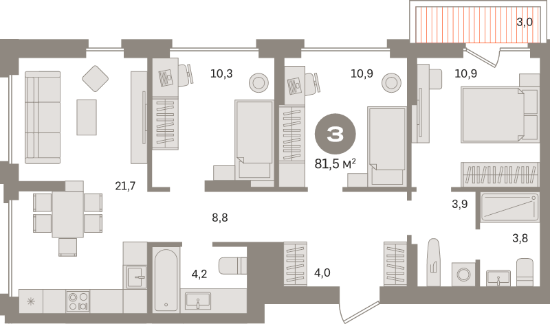 4 ккв (Евро) 81,5 м²
