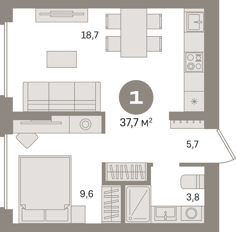 2 ккв (Евро) 37,7 м²