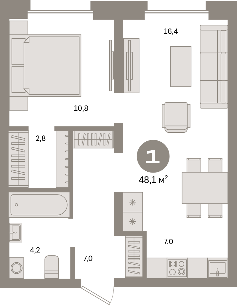 2 ккв (Евро) 48,1 м²