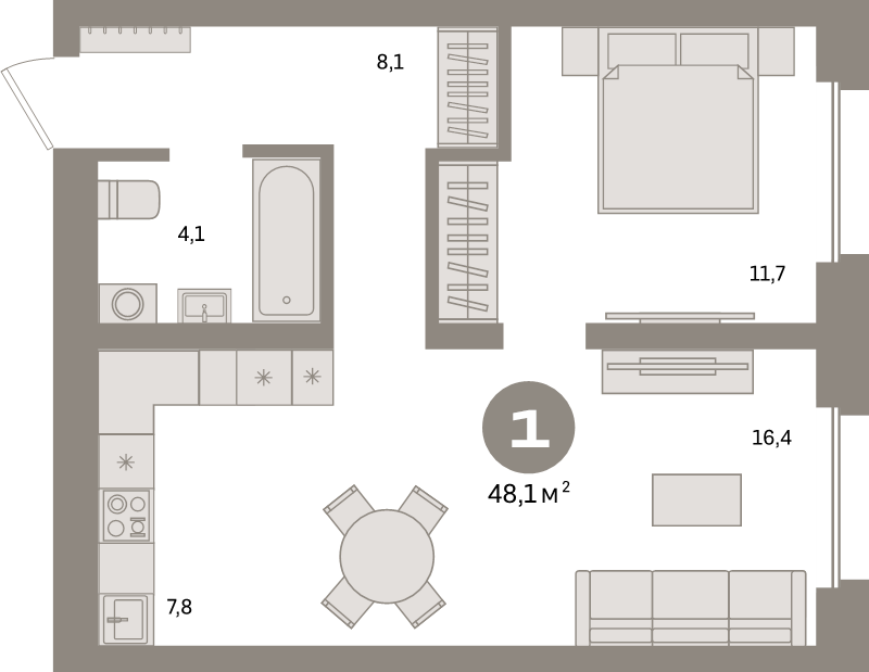 2 ккв (Евро) 48,1 м²