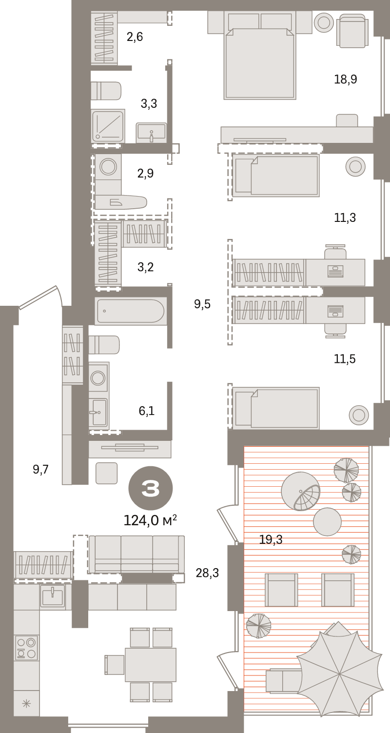 4 ккв (Евро) 124 м²