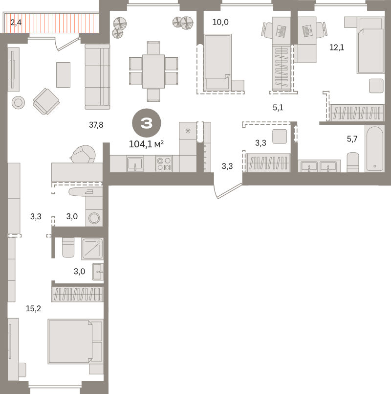 4 ккв (Евро) 104,1 м²