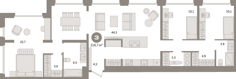 4 ккв (Евро) 116,7 м²