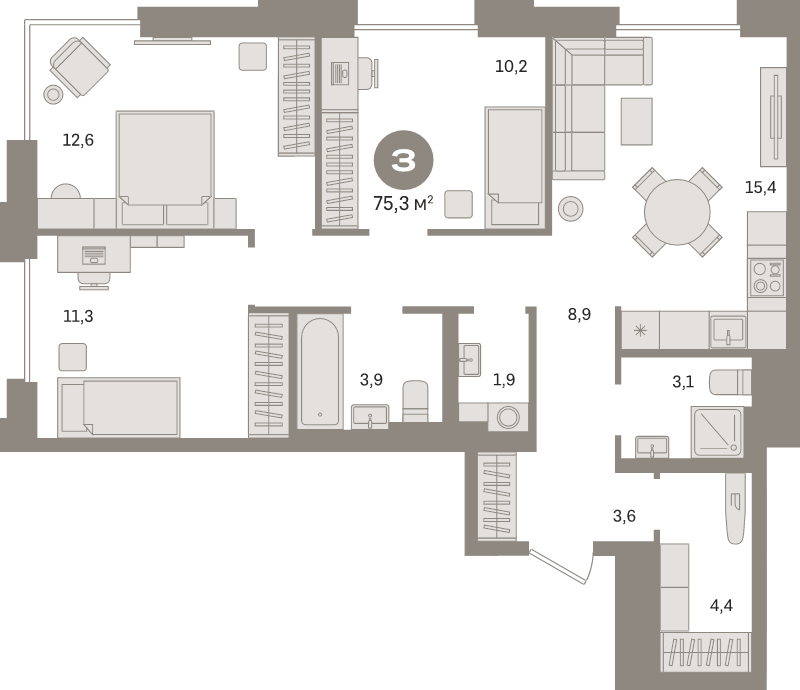 4 ккв (Евро) 75,3 м²