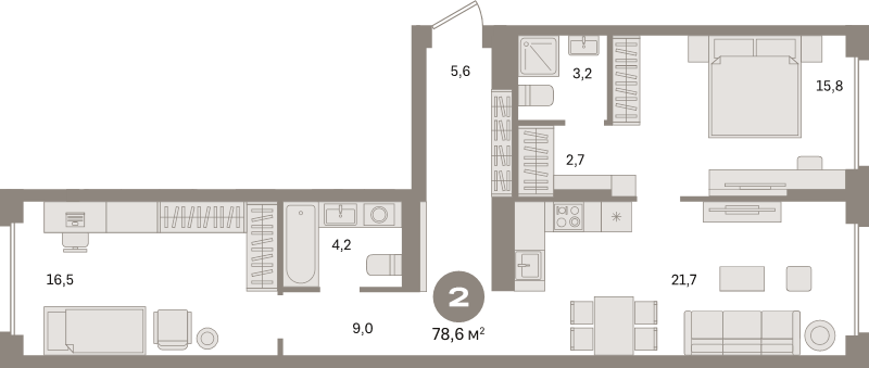 3 ккв (Евро) 78,6 м²