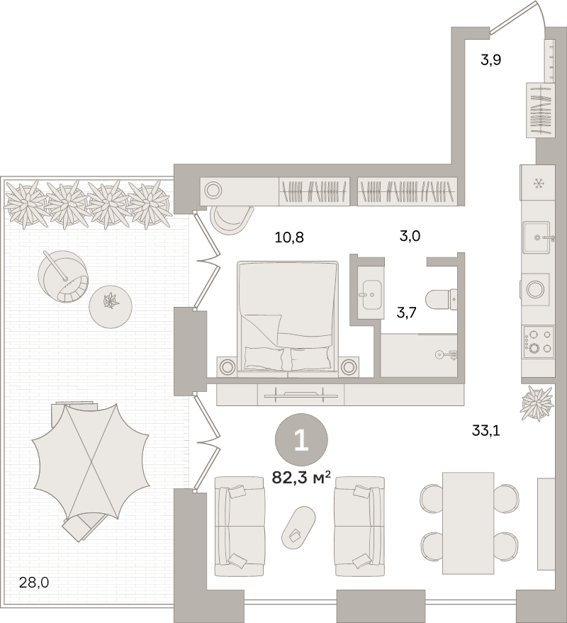 2 ккв (Евро) 82,3 м²