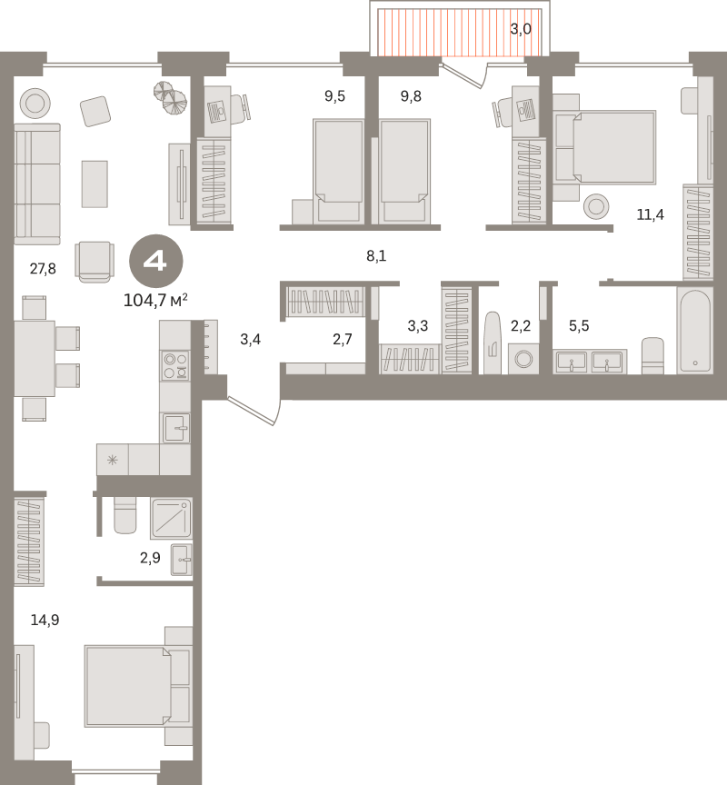 5 ккв (Евро) 104,7 м²