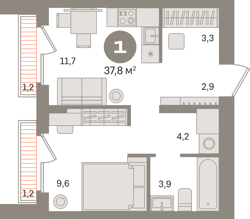 1 ккв 37,8 м²