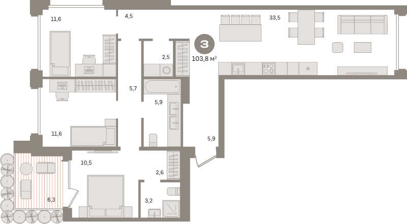 4 ккв (Евро) 103,8 м²