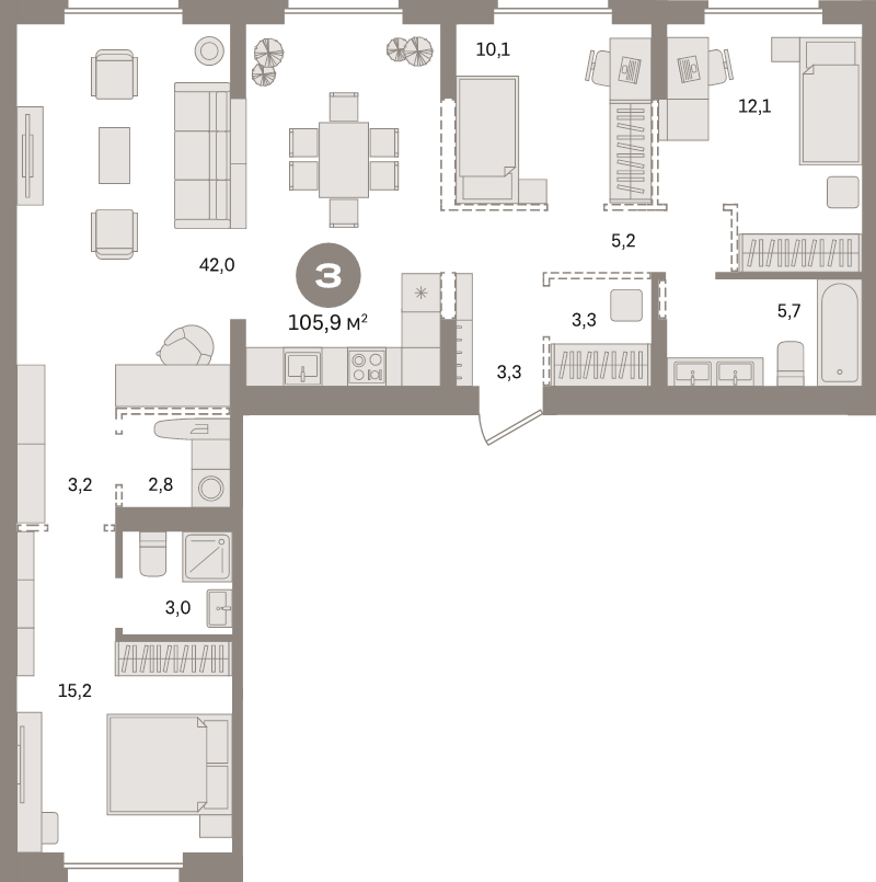 4 ккв (Евро) 105,9 м²
